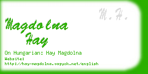 magdolna hay business card